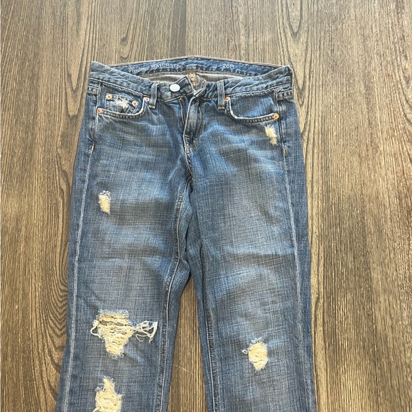 J. Crew Vintage Matchstick Jeans Pockets Distressed Denim Medium Wash Size 26R - Picture 3 of 14